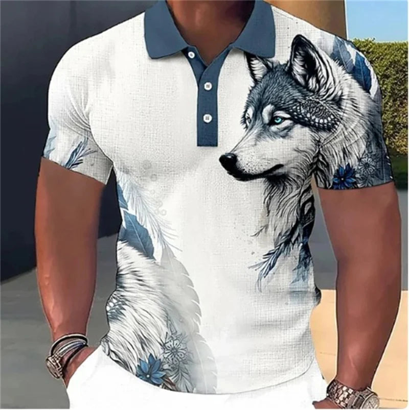 Wolf Print Polo