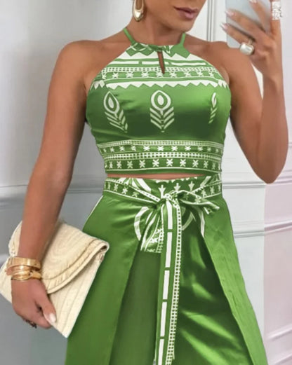 Boho Charm Halter Pant Set
