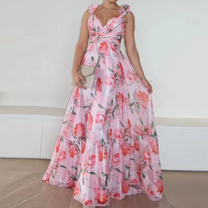 Elegant Waves Long Maxi Dress