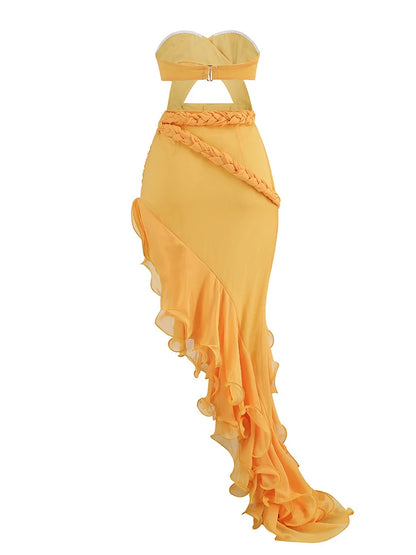 Starlit Allure Strapless Maxi Dress