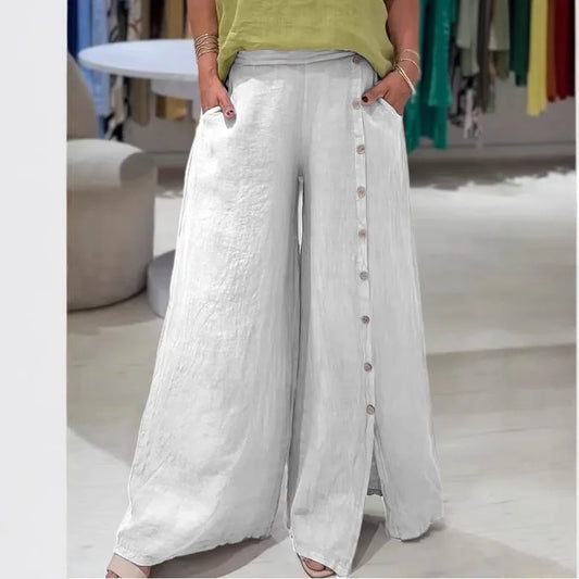 Breeze Flow Cotton Linen Wide Pants