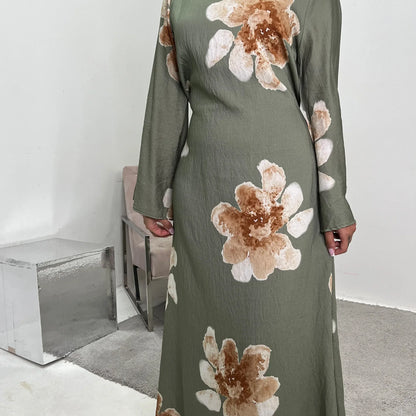 Floral Grace Modest Kaftan Dress