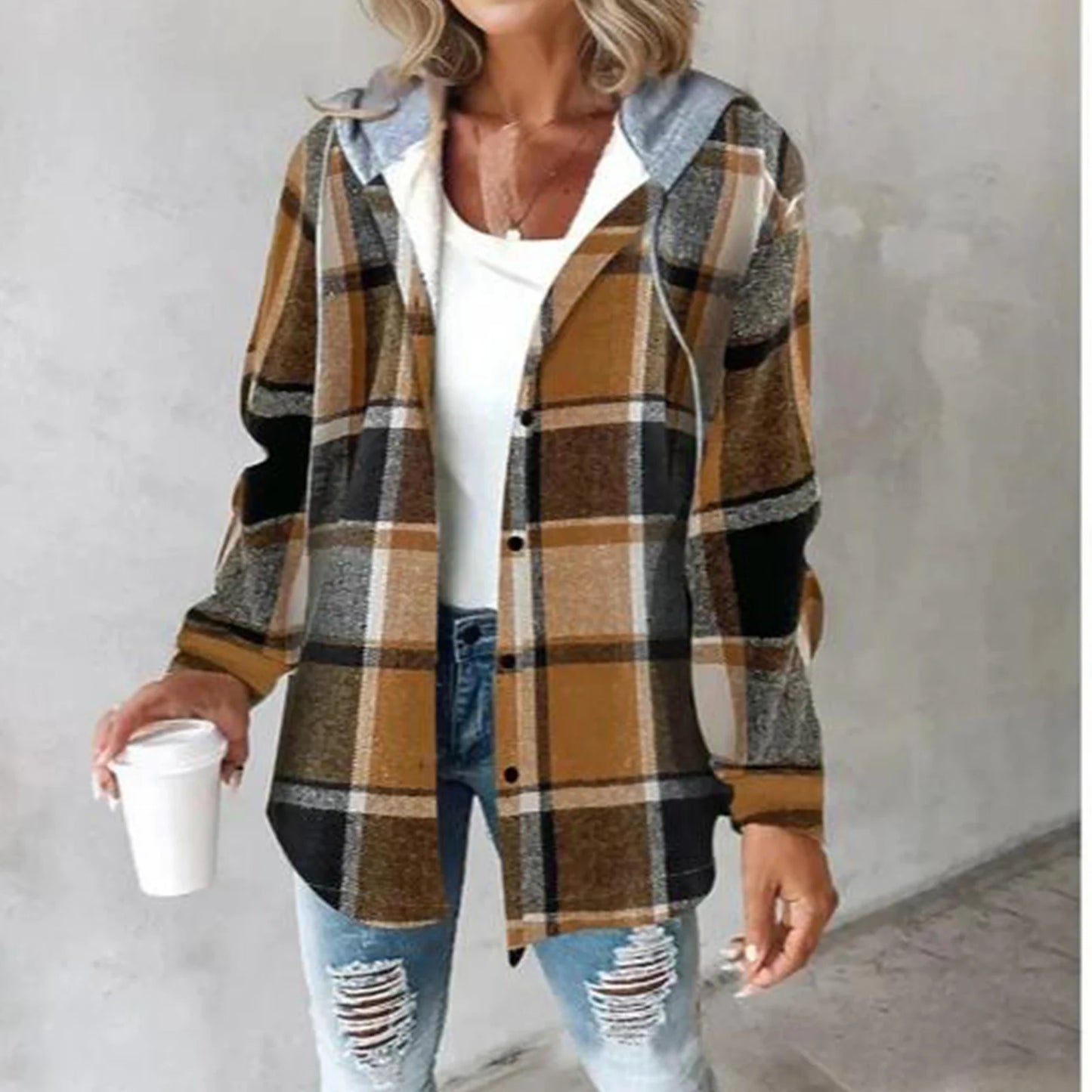 Plaid Street Style Hoodie
