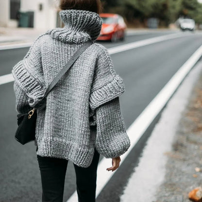 SnugCharm Oversized Winter Knit Sweater