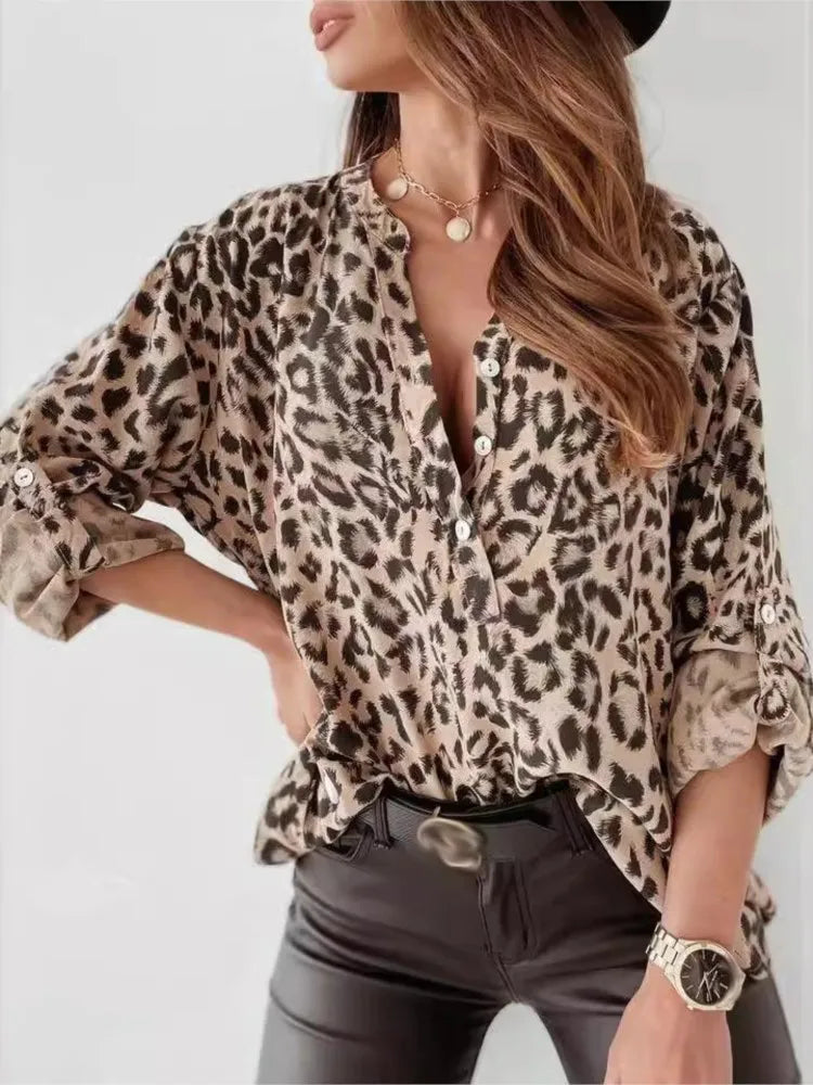 Wild Muse Leopard Print Button Shirt