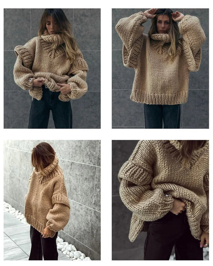 SnugCharm Oversized Winter Knit Sweater
