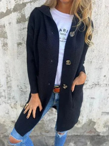 Cozy Line Mid-Length Knit Cardigan