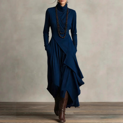 Vintage Turtleneck Pocket Mini Dress