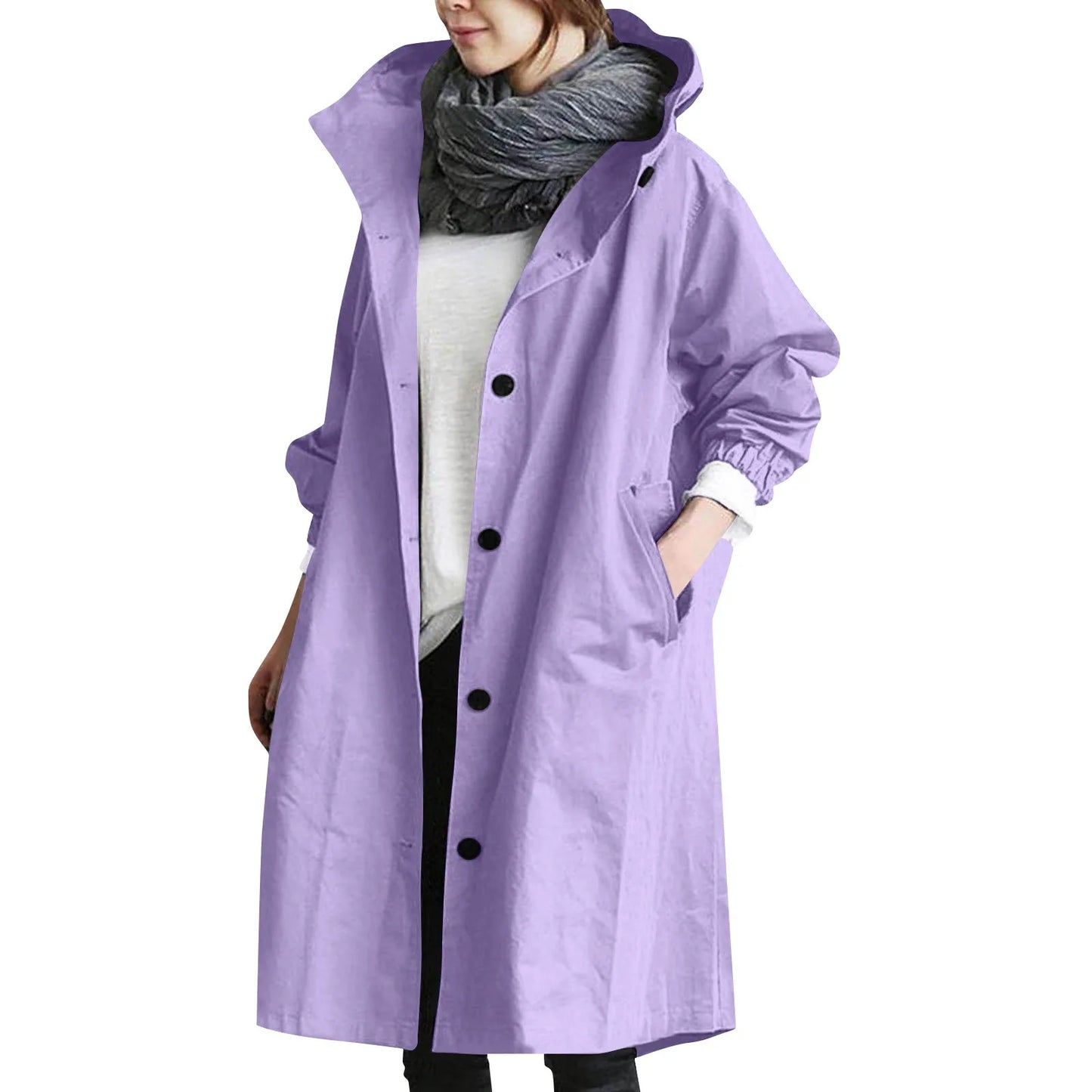 Women’s Long Hooded Trench Coat