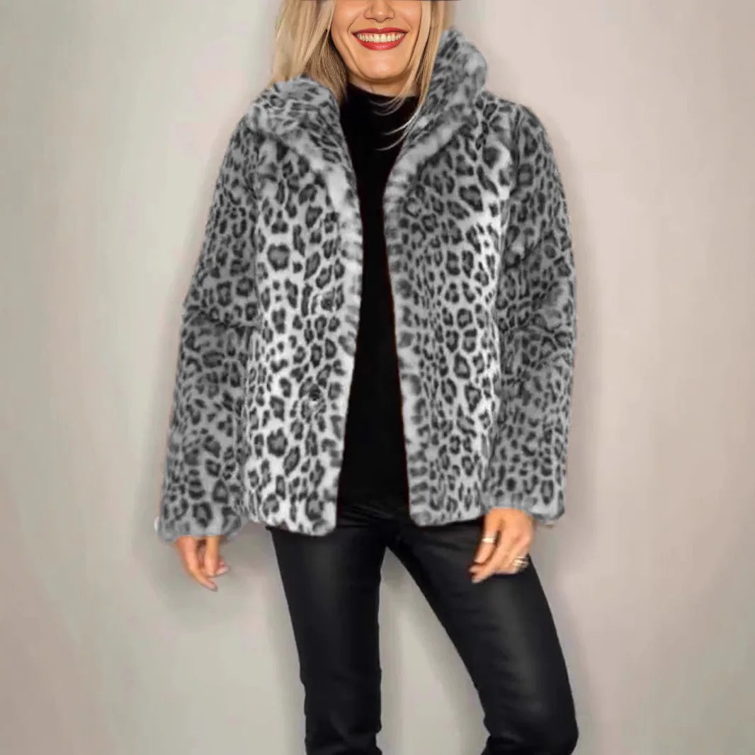 Leopard Print Faux Fur Coat — Bold, Warm & Elegant