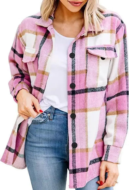 Cozy Plaid Button-Up Shacket