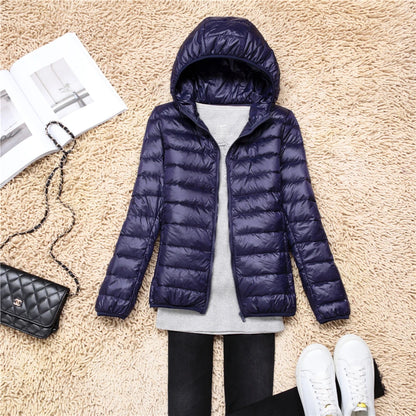 Women's Lightweight Hooded Duck Down Puffer Jacket