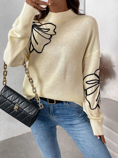 Apricot Bloom Half-Turtle Sweater