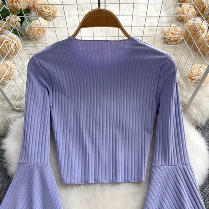Flare Muse Slim Knit Crop Top