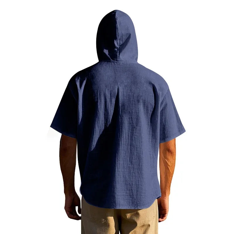 Lightweight Linen Hooded Summer Shirt