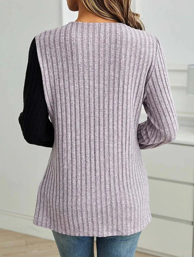 Lace Echo Cross-Hem Knit Top