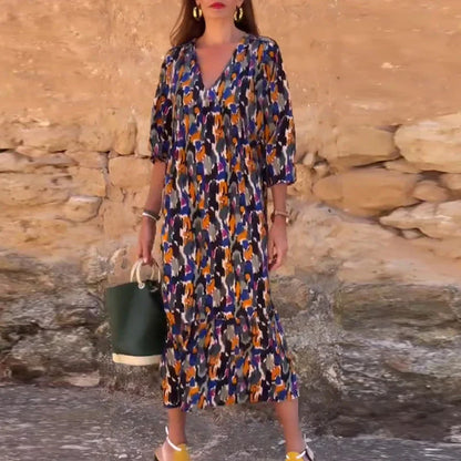 Vintage Grace Puff Sleeve Dress