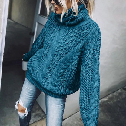 VintageSplice Thick Knit Turtleneck Sweater