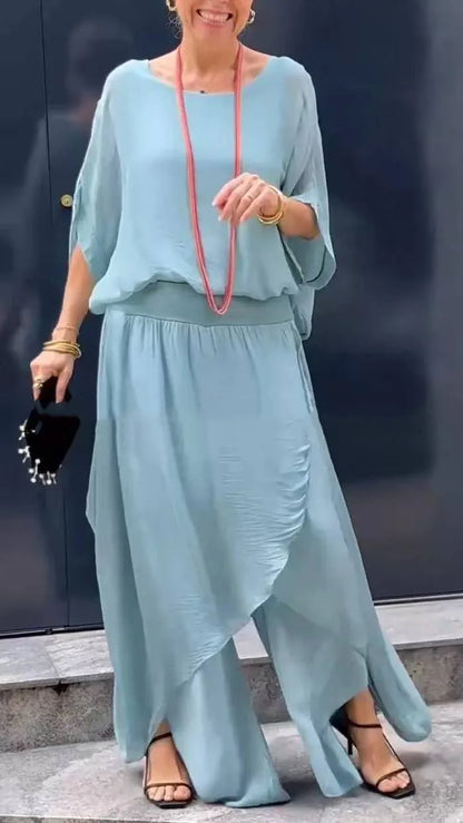 Graceful Flow Chiffon Pant Set