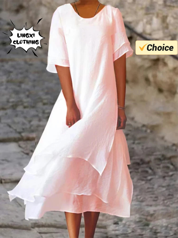 Double Layered Split Sleeve Dress