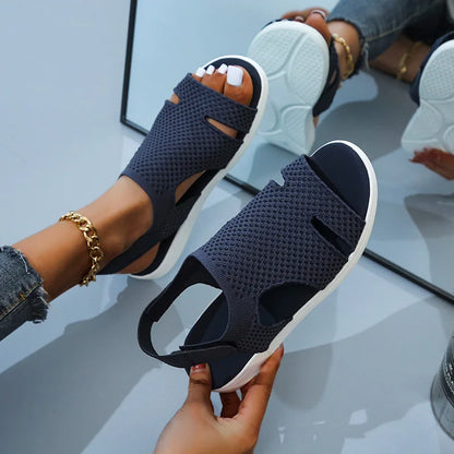 Crystal Mesh Flat Sandals