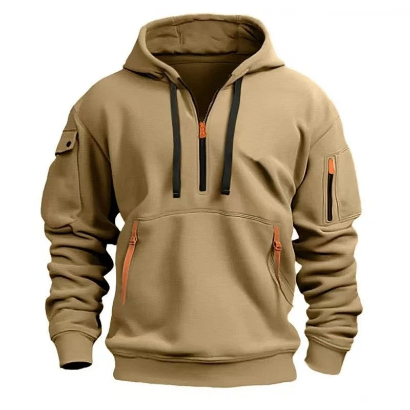 Casual Zipper Pullover Hoodie Top
