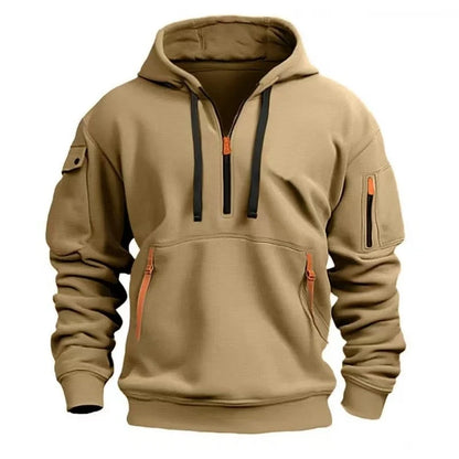 Casual Zipper Pullover Hoodie Top