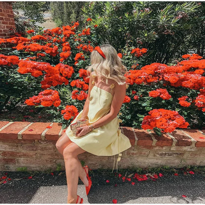 Floral Backless Summer Mini Dress