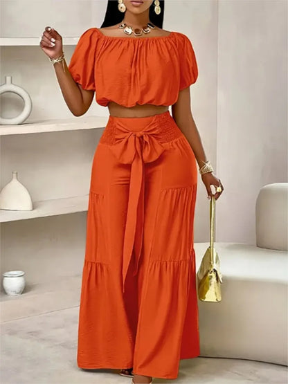 Luxe Curve One-Shoulder Pants Set