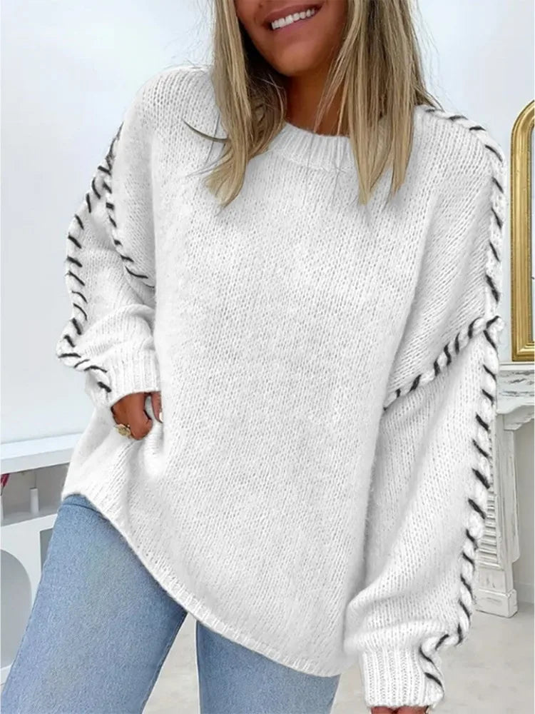 Vintage Elegance Casual Knit Sweater