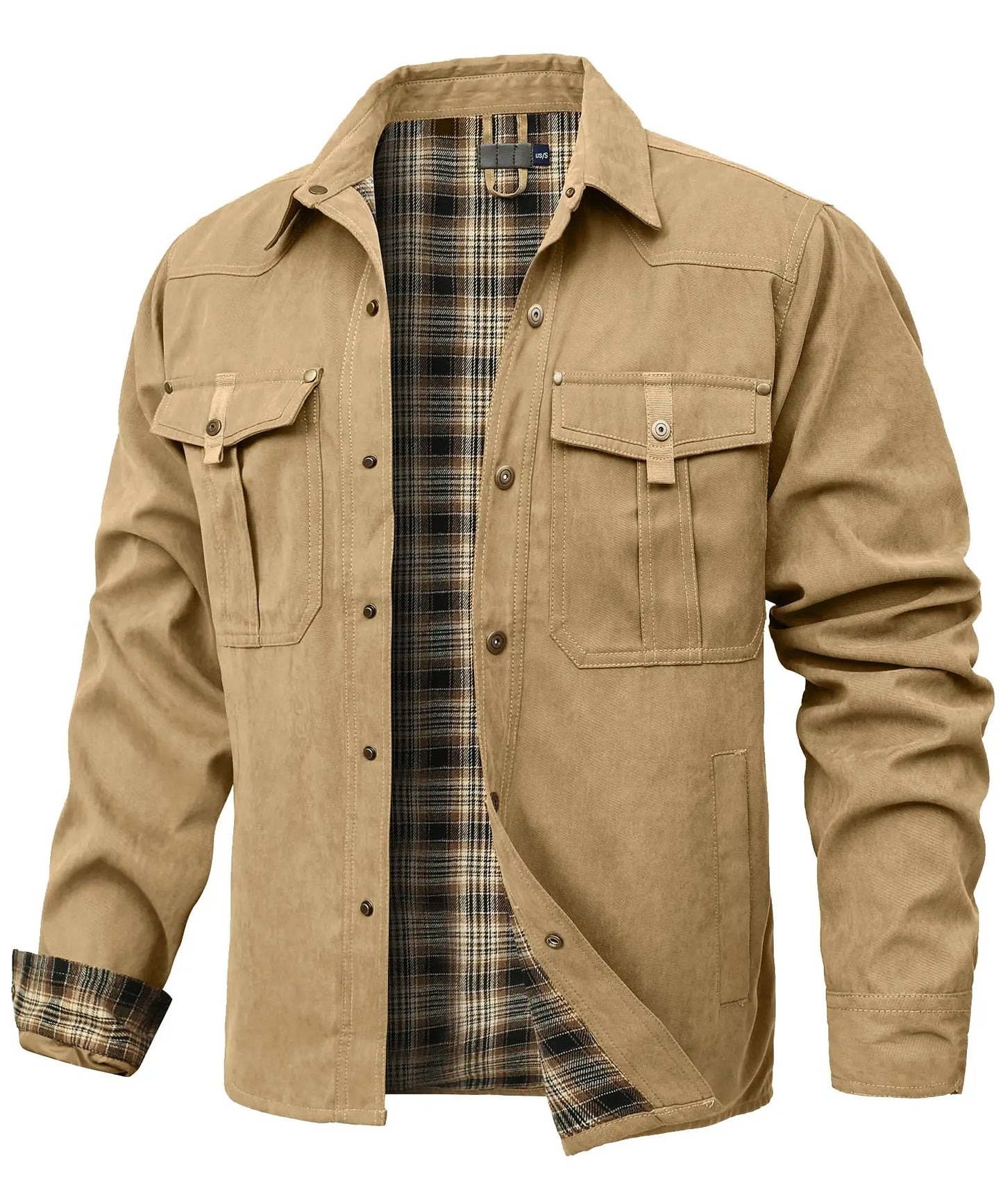 Men’s Spring Flannel-Lined Shirt Jacket