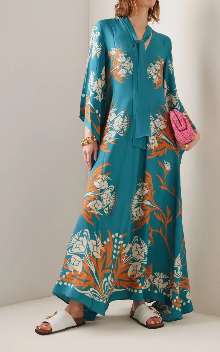 Vintage Muse Printed Maxi Dress