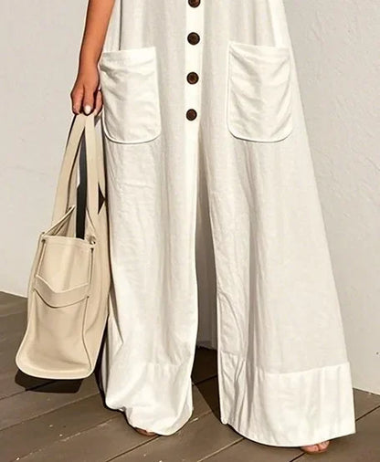 Ivory Aura Wide-Leg Jumpsuit