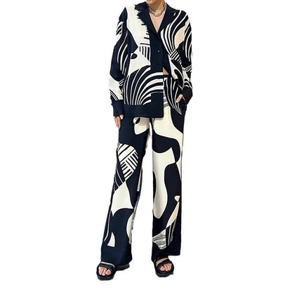 Graffiti Print Casual Two-Piece