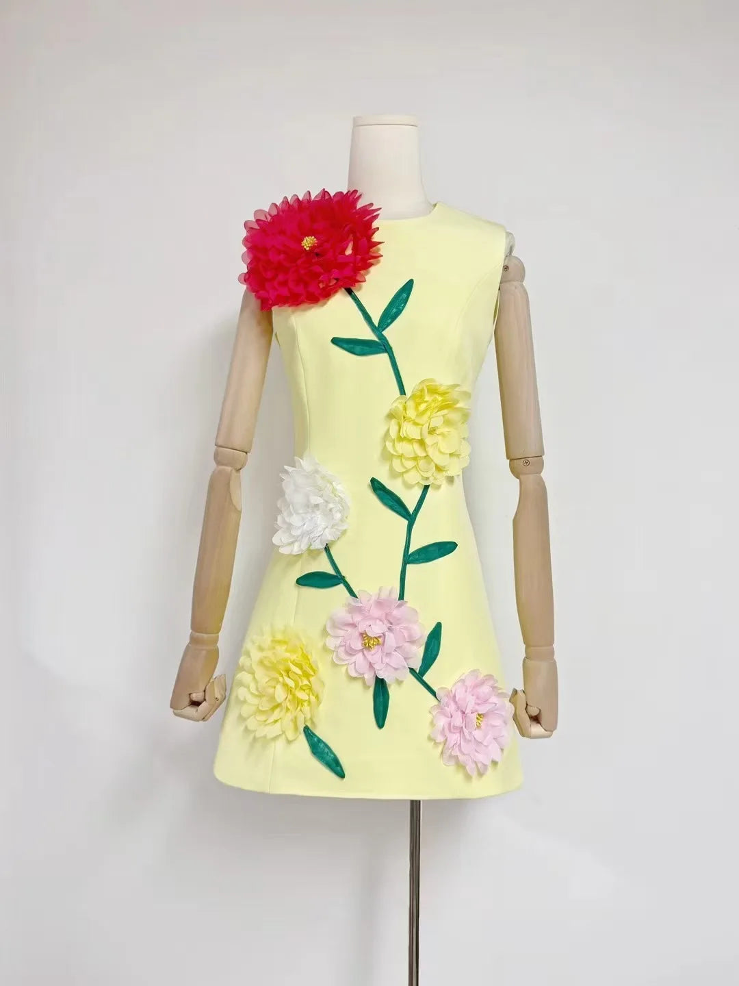 Floral Fusion 3D Print Dress
