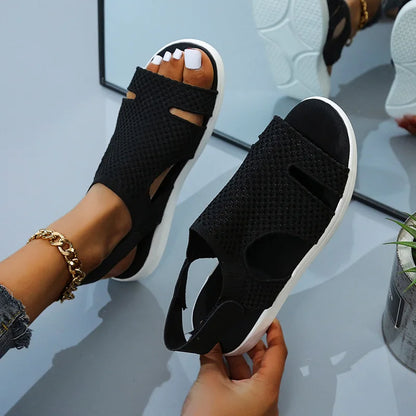 Crystal Mesh Flat Sandals