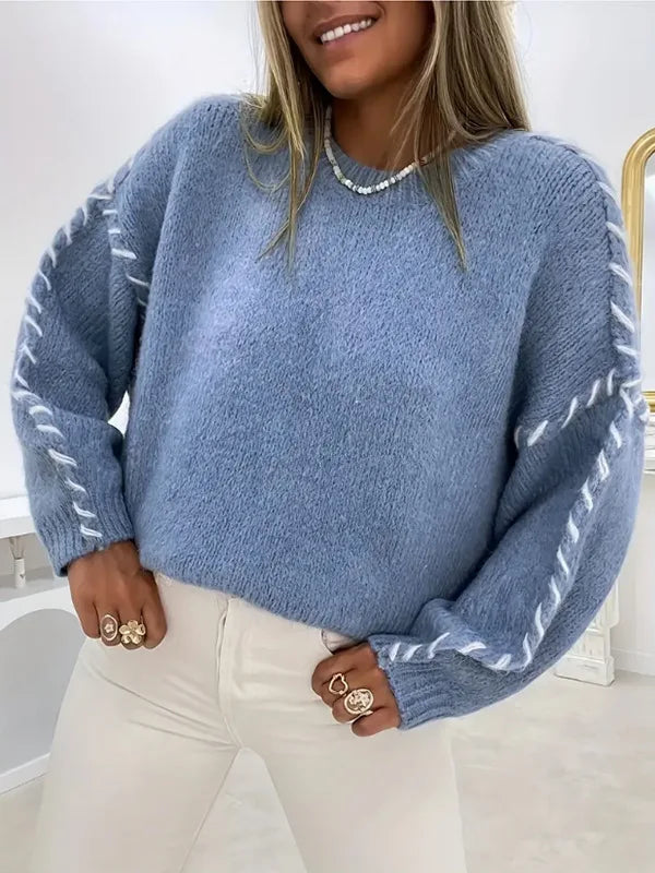 Vintage Elegance Casual Knit Sweater