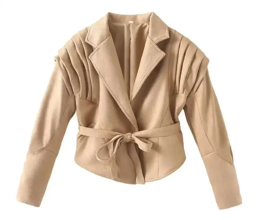 Lace-Up Faux Leather Jacket