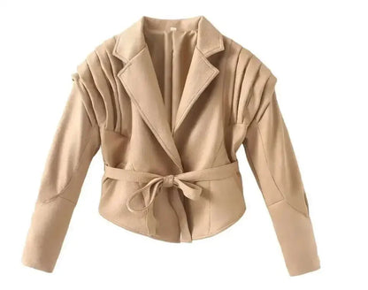 Lace-Up Faux Leather Jacket