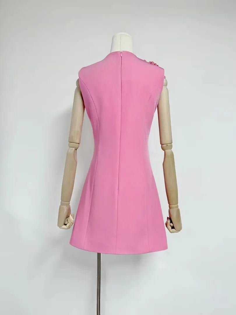 Floral Fusion 3D Print Dress