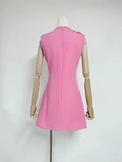 Floral Fusion 3D Print Dress