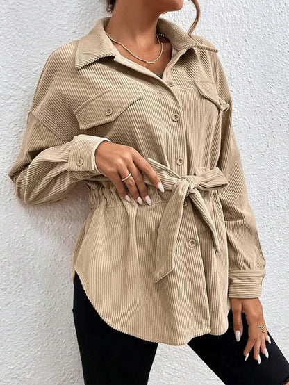 Long Sleeve Belted Coat