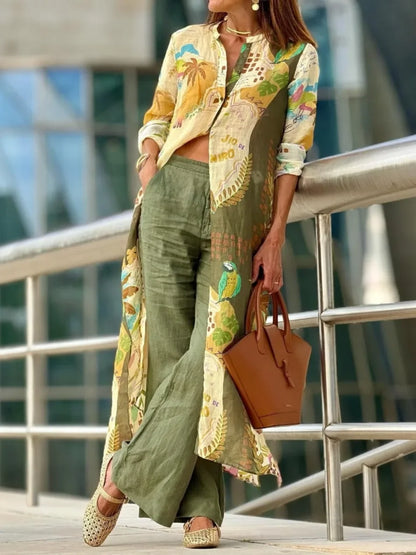 Breezy Bloom Printed Shirt Coat