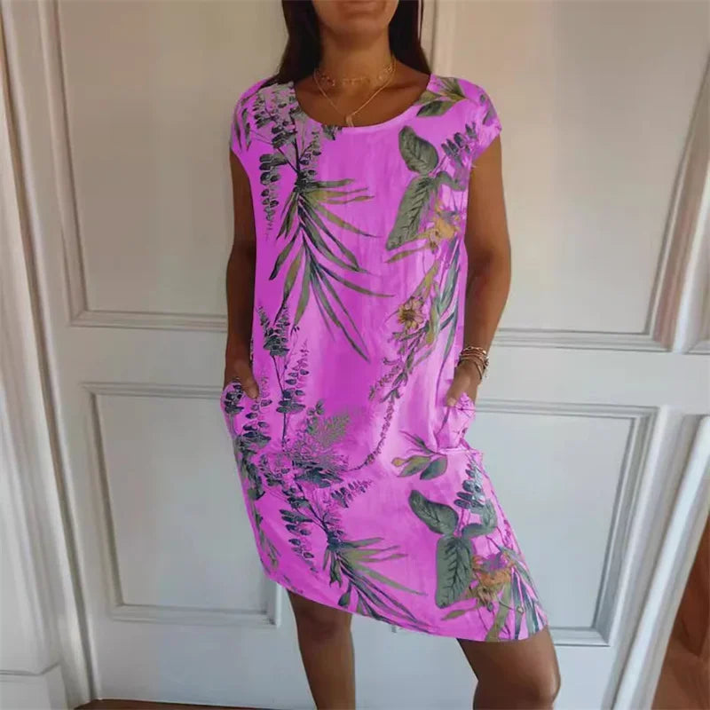 Effortless Printed Knee-Length Dress