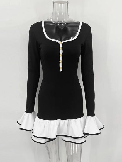 Twilight Charm Ruffle Bow Dress