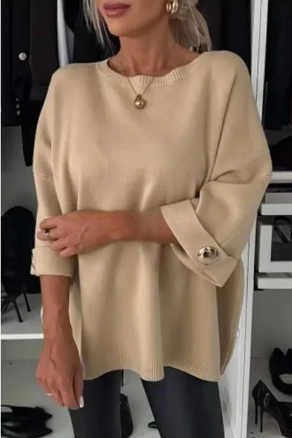Mod Muse Buttoned Knit Pullover