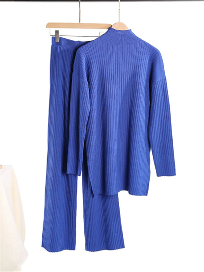 Knitted Turtleneck 2-Piece Tracksuit