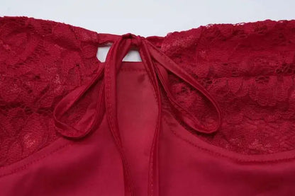 Lace Glam Patchwork A-Line Mini Dres