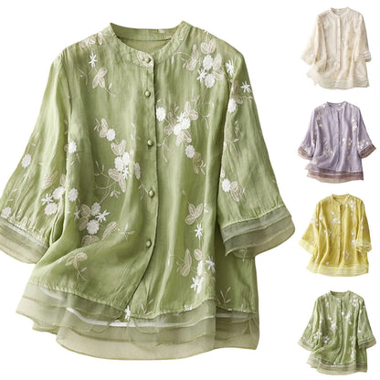 Vintage Bloom Embroidered Cotton Top
