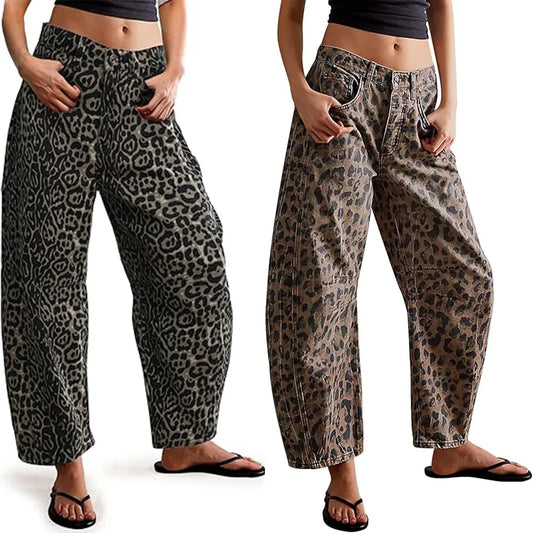 Leopard Print High Waist Jeans